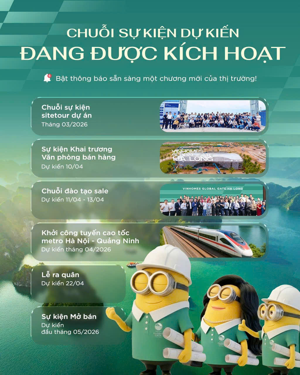 Lịch triển khai Vinhomes Globa Gate Hạ Long